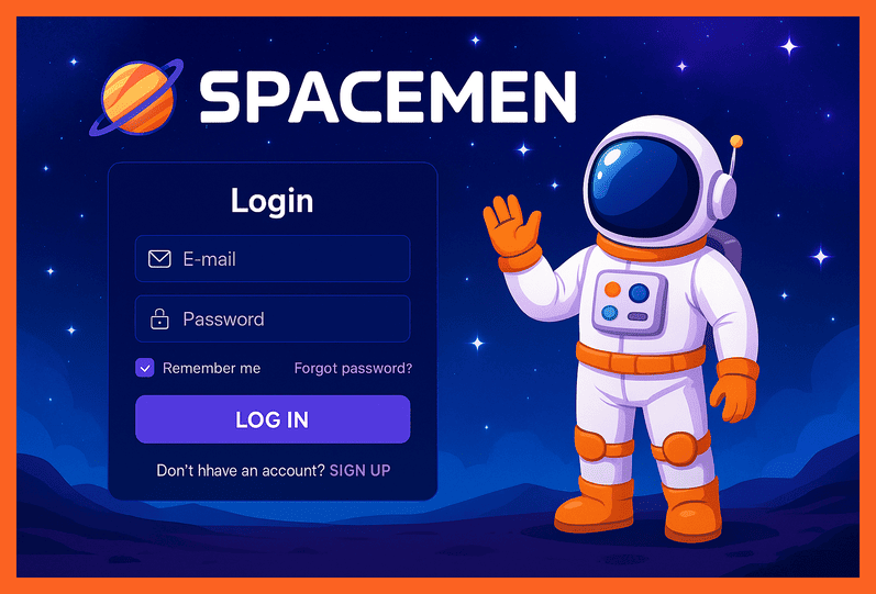 Criar uma nova Conta no plataforma SPACEMEN